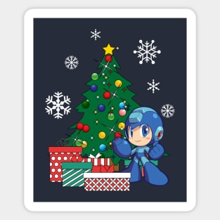 Mega Man Around The Christmas Tree Sticker